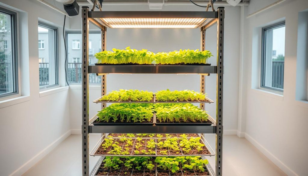 Indoor Microgreens Growing Setup